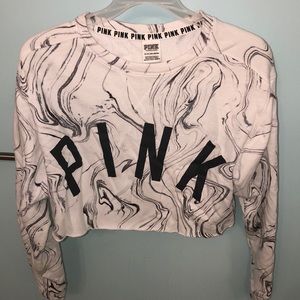 PINK cropped crew neck